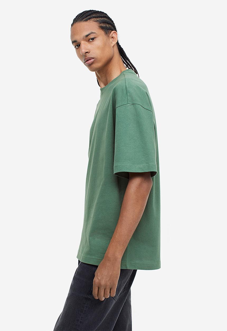 H&M - Relaxed fit T-shirt - dark green