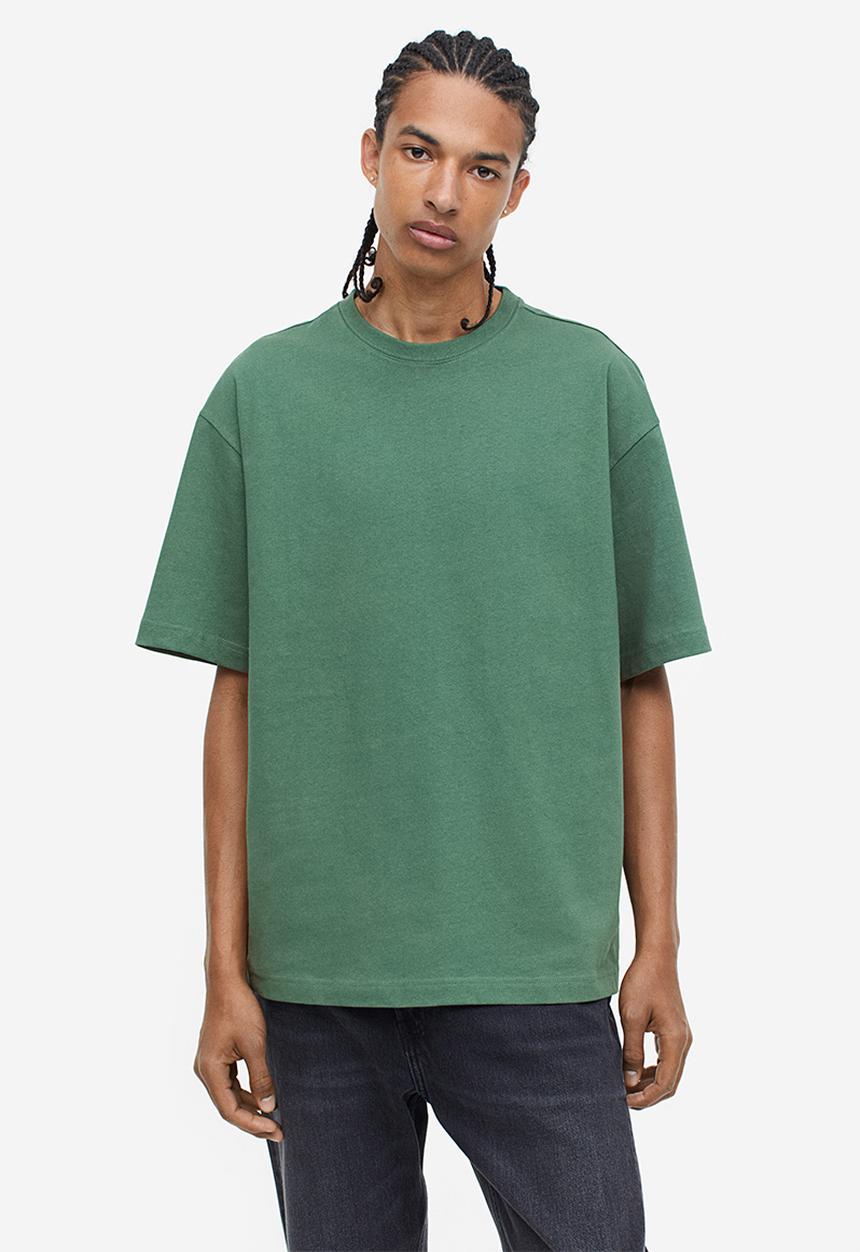 H&M - Relaxed fit T-shirt - dark green