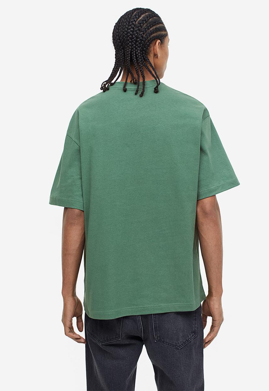H&M - Relaxed fit T-shirt - dark green