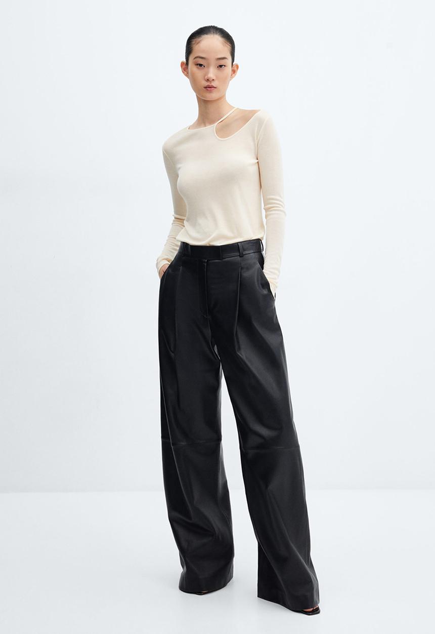 MANGO - T-shirt hole - light beige