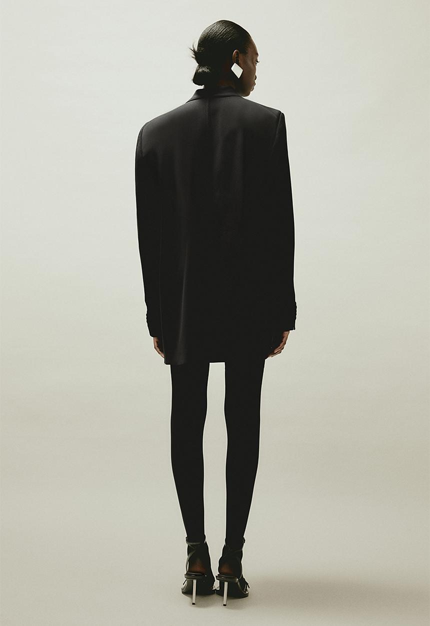 H&M - H&M STUDIO: Oversized wool-blend blazer - black