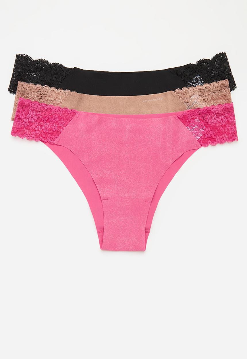 Cotton On - Party pants seamless brasiliano brief 3 pack - multi 