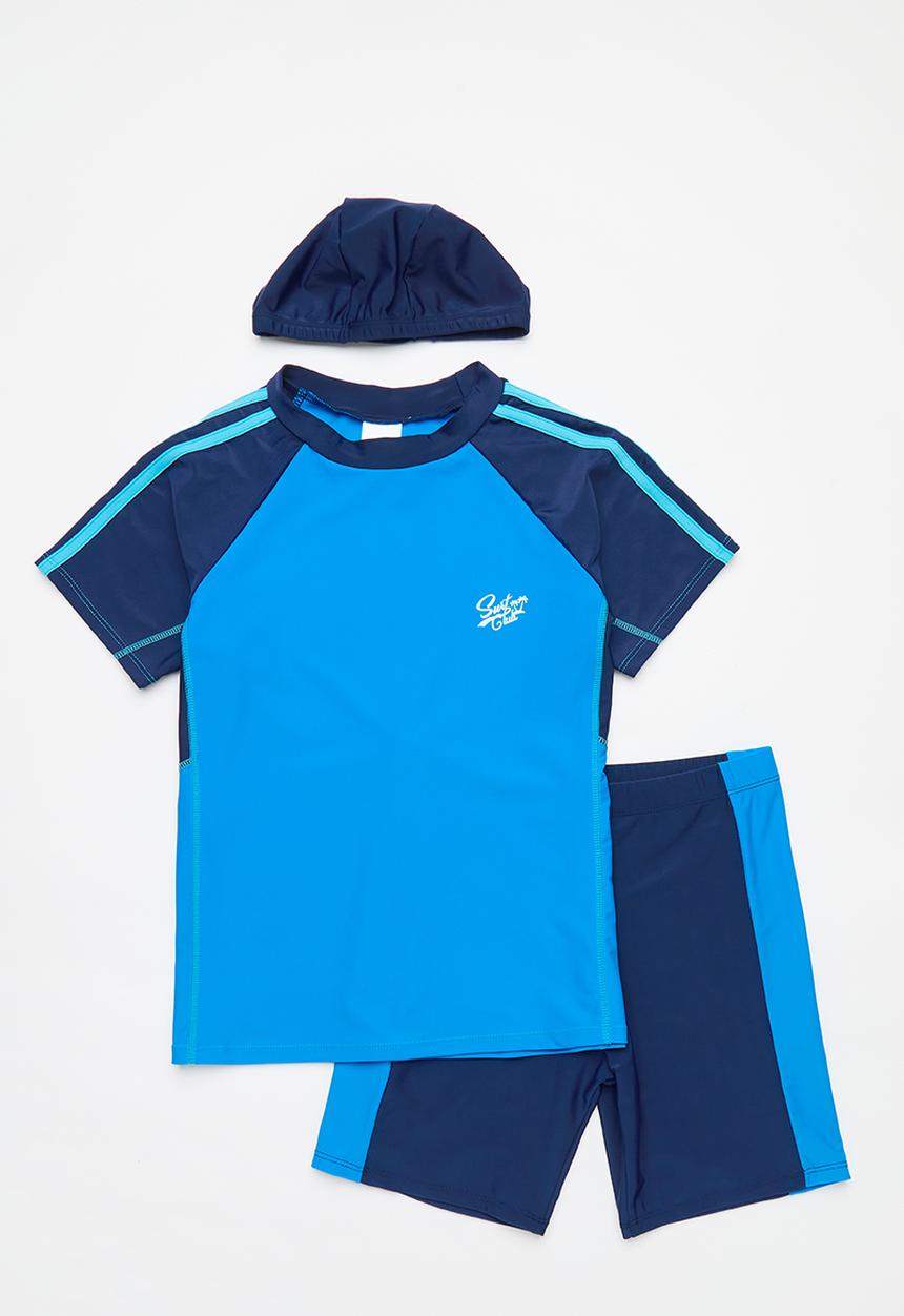 Pop Candy - 3 Piece swimset - navy blue & light blue