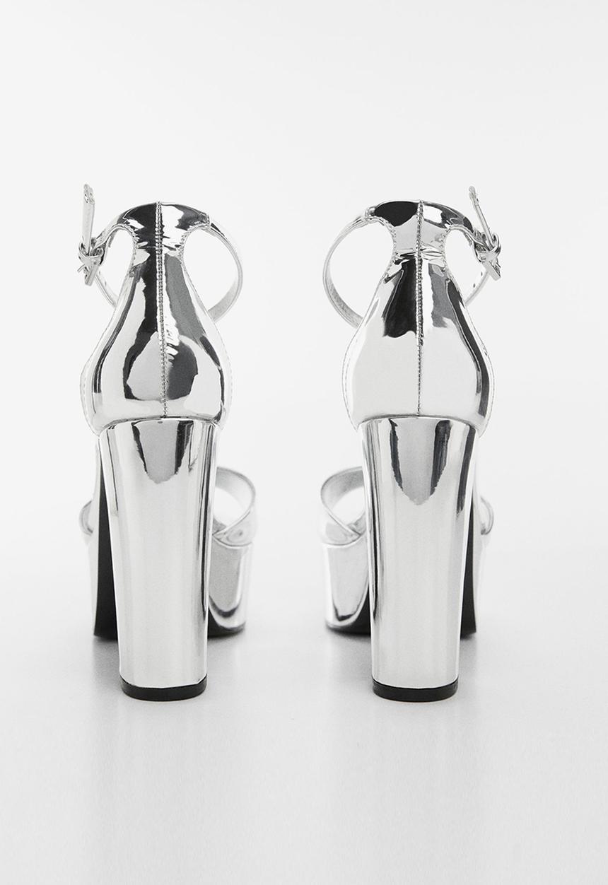 MANGO - Pretty platform sandal - silver