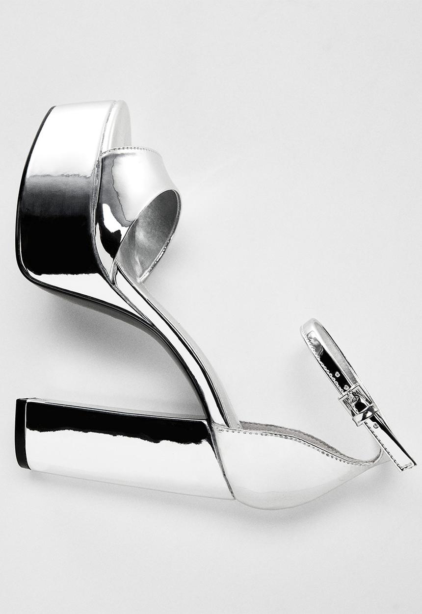 MANGO - Pretty platform sandal - silver