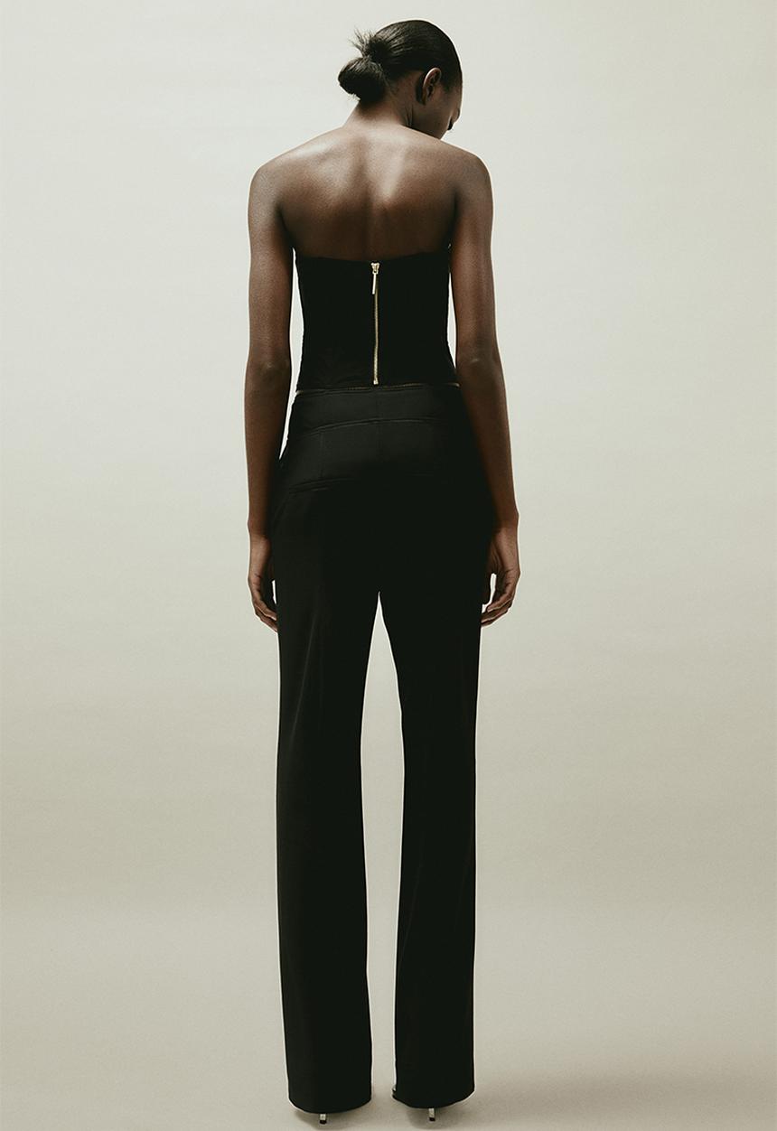 H&M - H&M STUDIO: Sequined bustier top - black