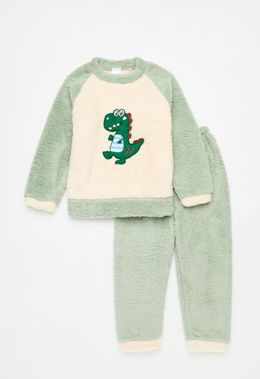 Pop Candy - Printed fleece pj set-green