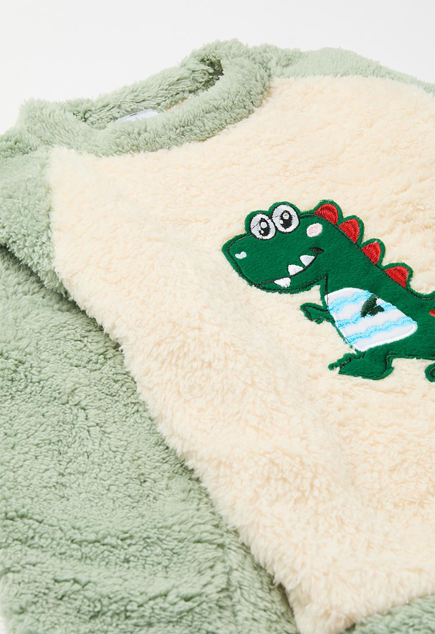 Pop Candy - Printed fleece pj set-green