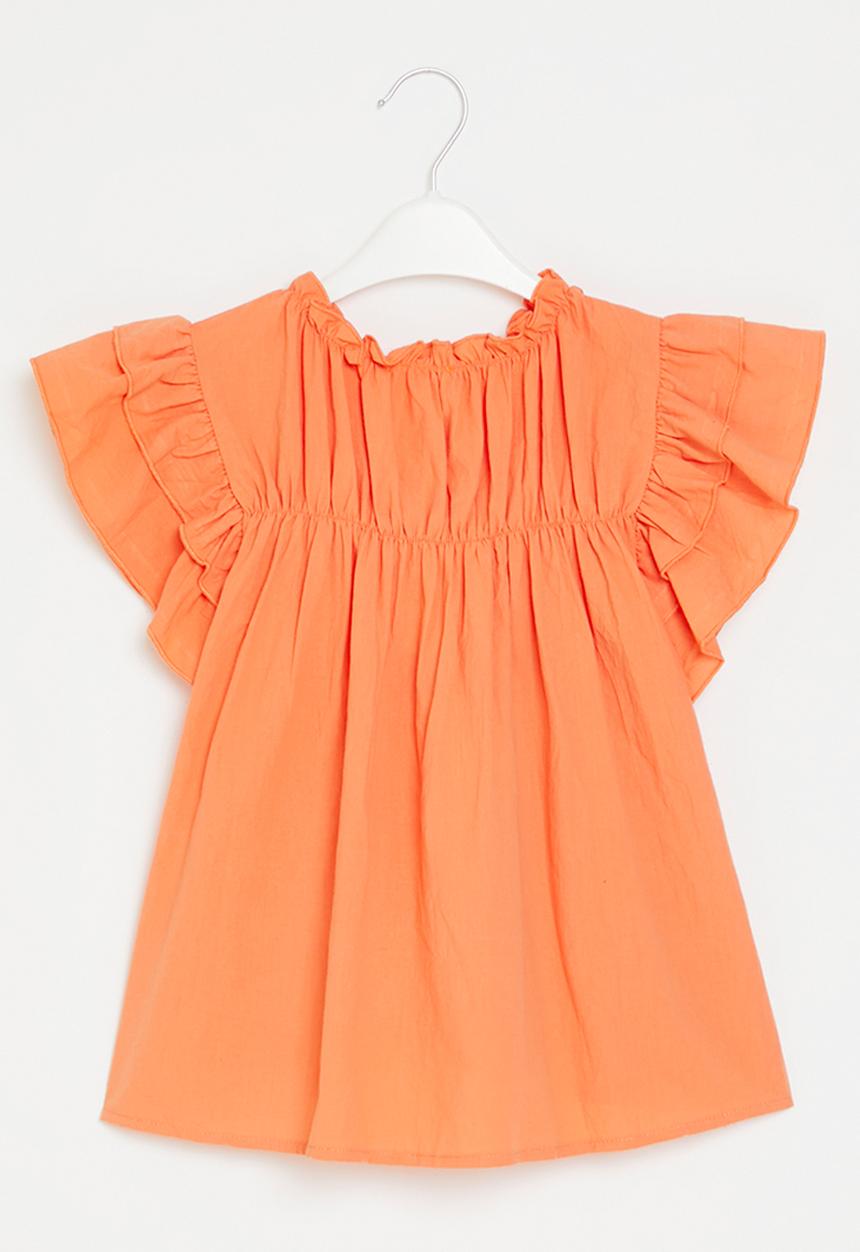 Pop Candy - Frill sleeve dress - orange