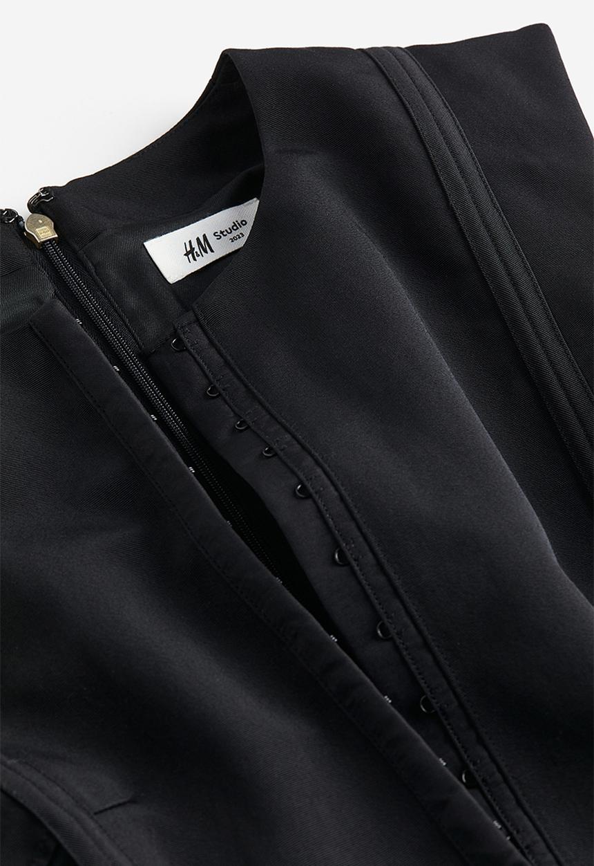 H&M - H&M STUDIO:  Hourglass mini dress - black