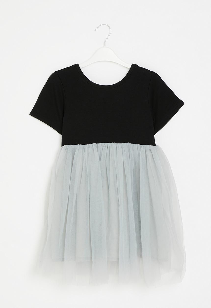 Pop Candy - Dress with mesh detail - black & grey
