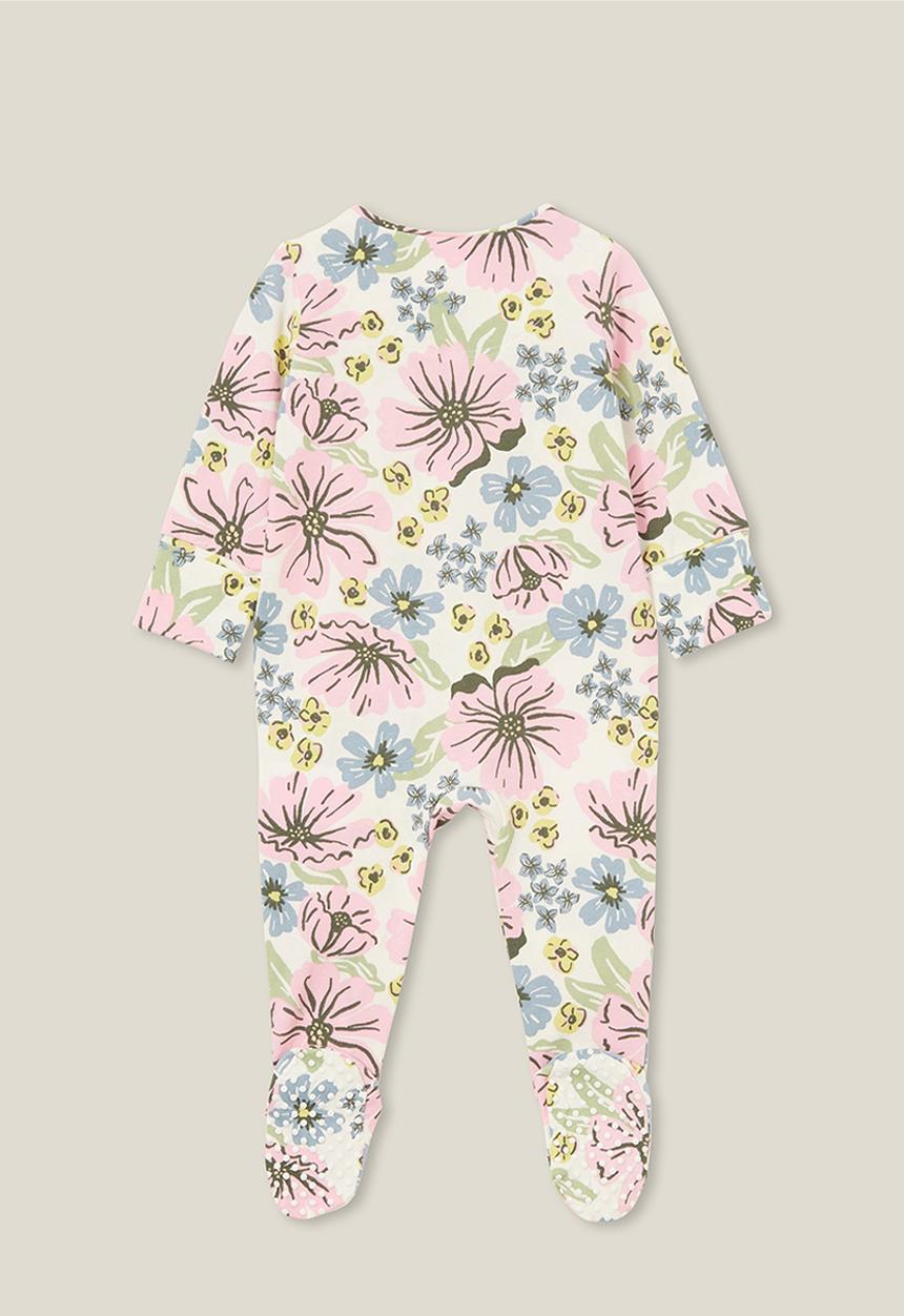 Cotton On - The long sleeve zip romper - vanilla/shae floral