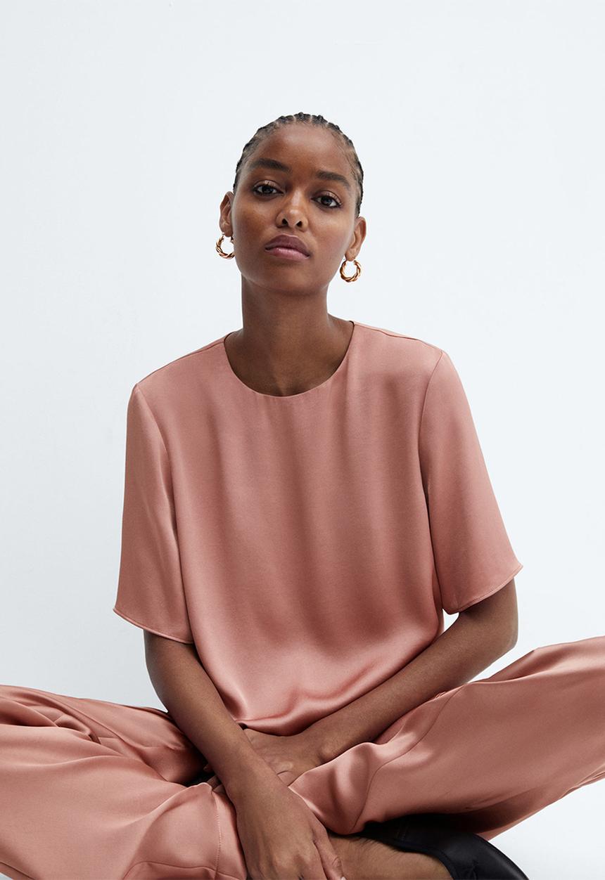 MANGO - Blouse massim - light pastel pink