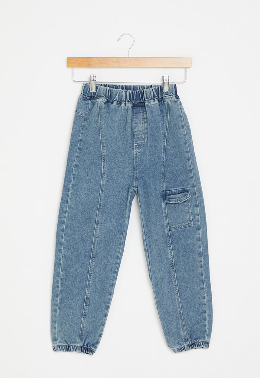 Pop Candy - Denim cuff pants - stone wash
