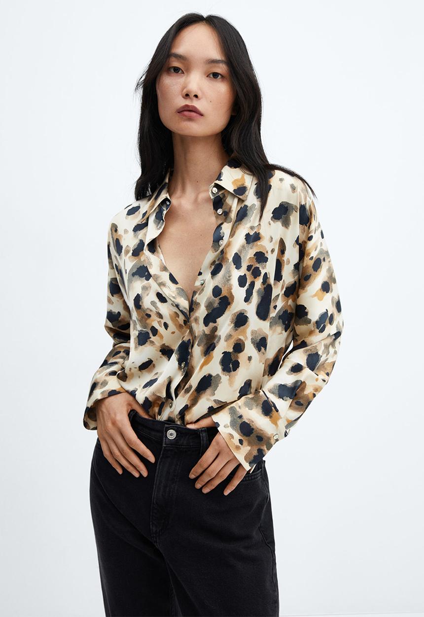 MANGO - Shirt camila - light Beige