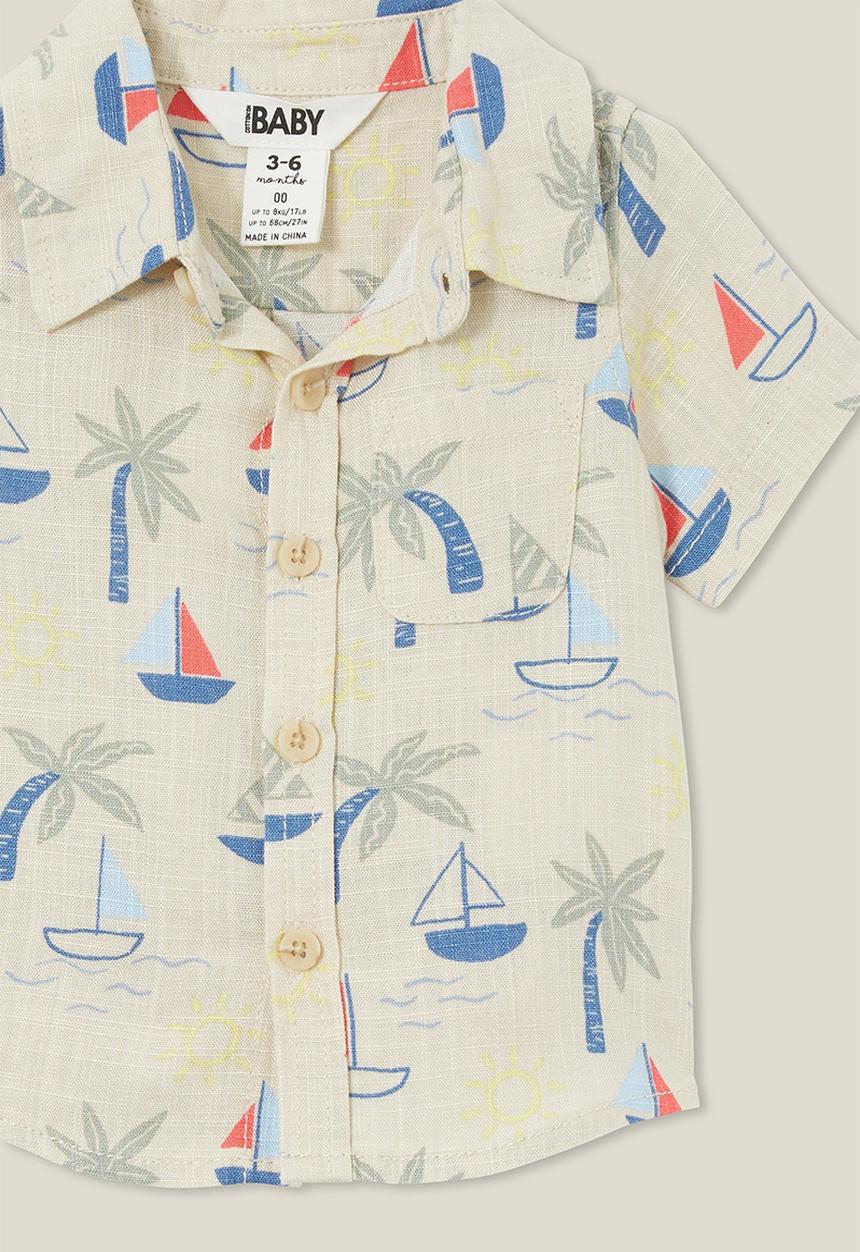 Cotton On - Leonard button down shirt - rainy day/sail away