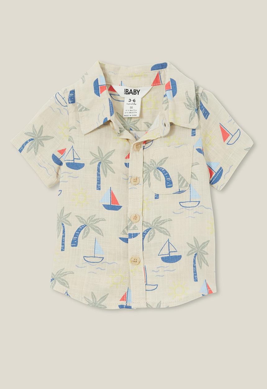 Cotton On - Leonard button down shirt - rainy day/sail away