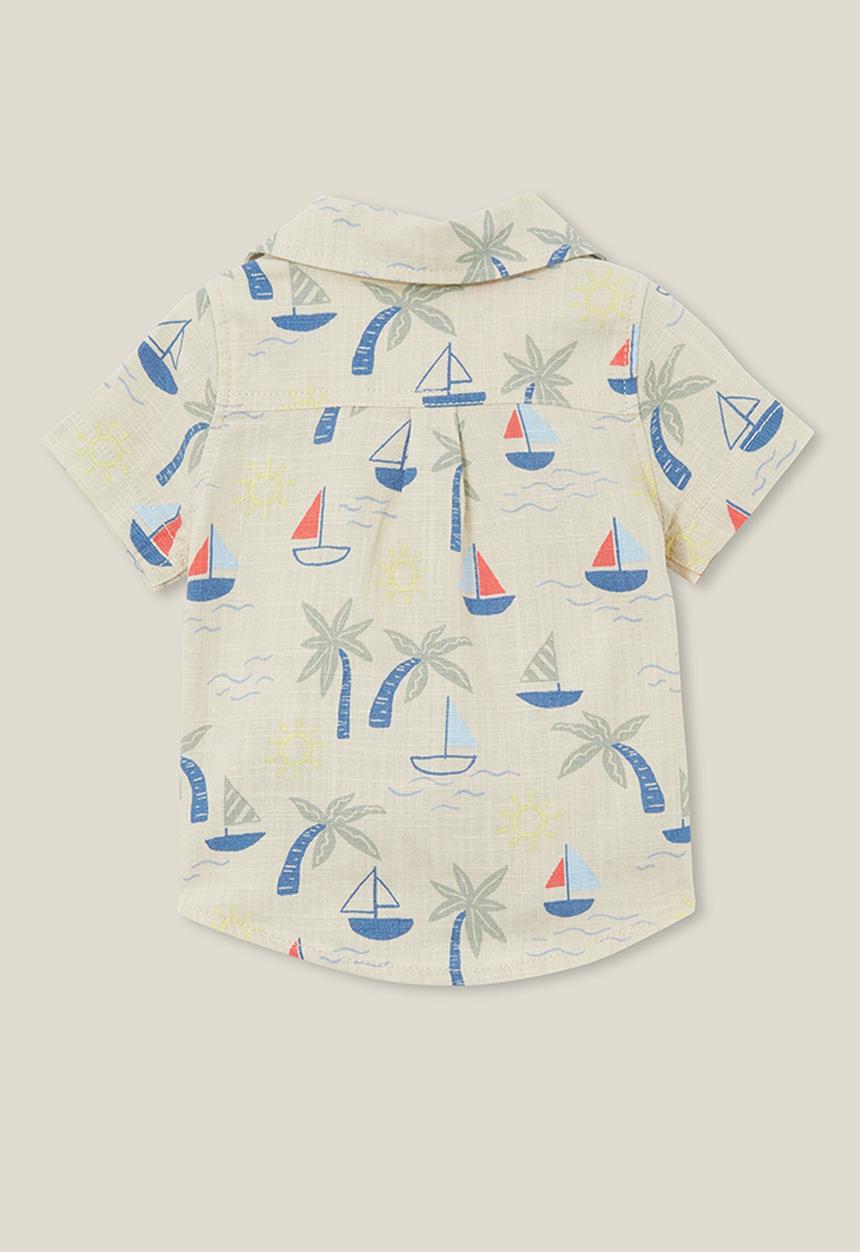 Cotton On - Leonard button down shirt - rainy day/sail away