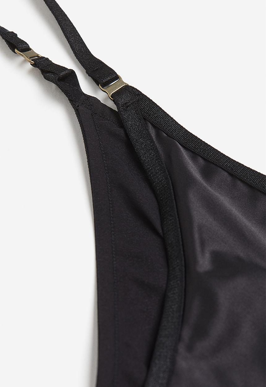 H&M - H&M STUDIO: Satin tanga briefs - black