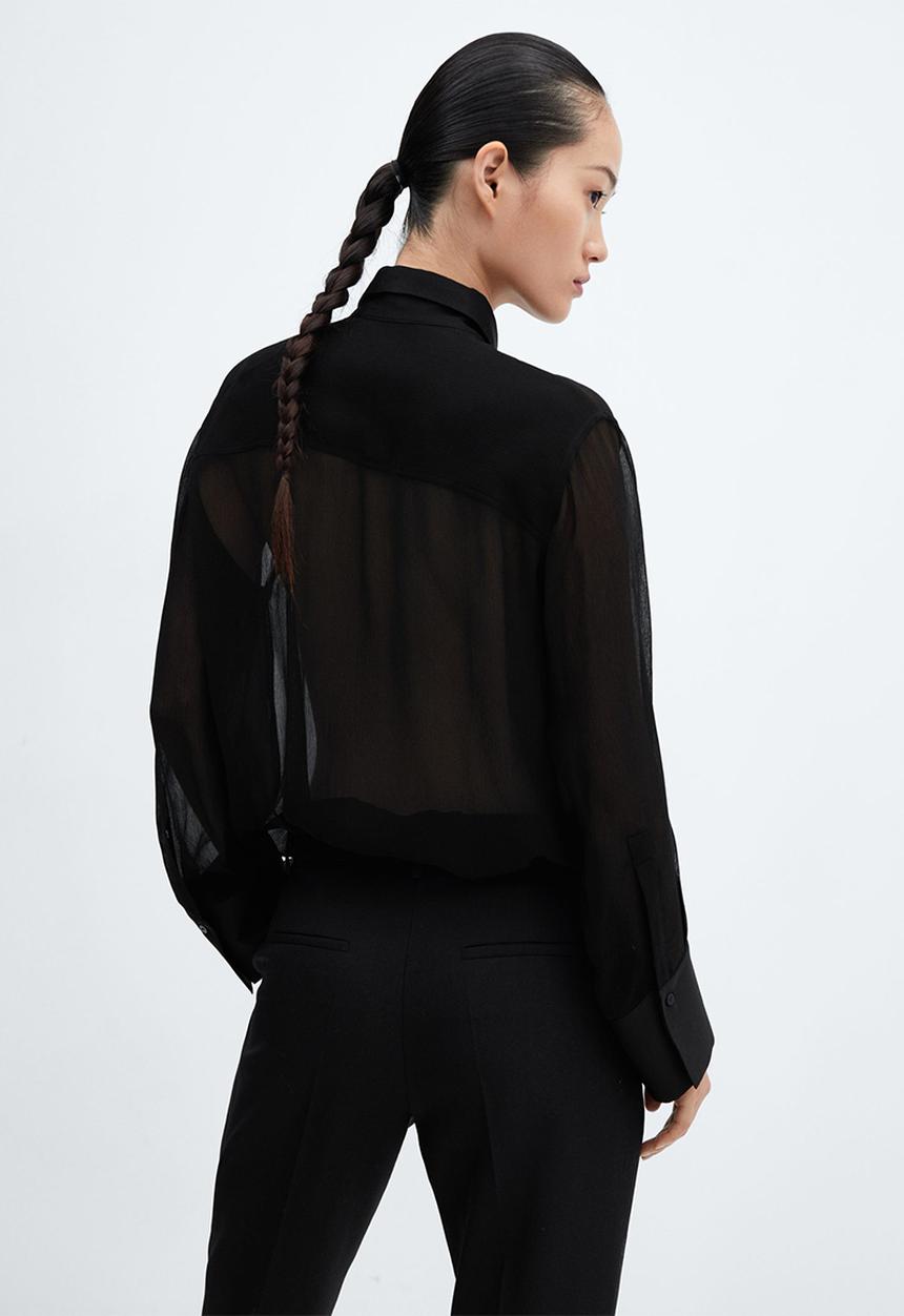 MANGO - Shirt blacky - black