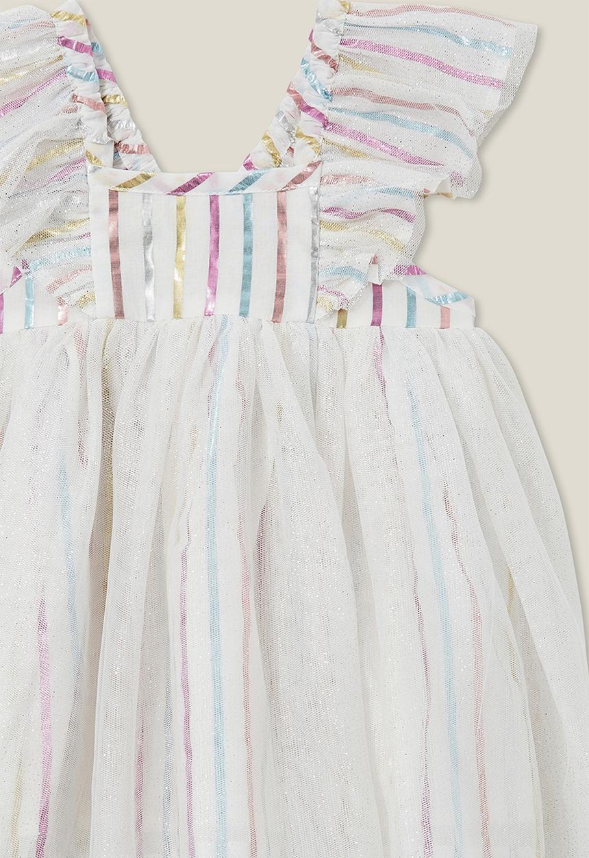 Cotton On - Ruby tulle dress - vanilla/multi piper stripe