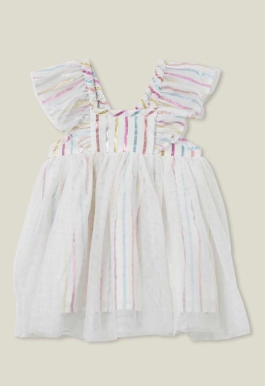 Cotton On - Ruby tulle dress - vanilla/multi piper stripe