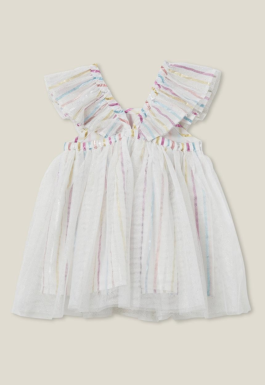 Cotton On - Ruby tulle dress - vanilla/multi piper stripe