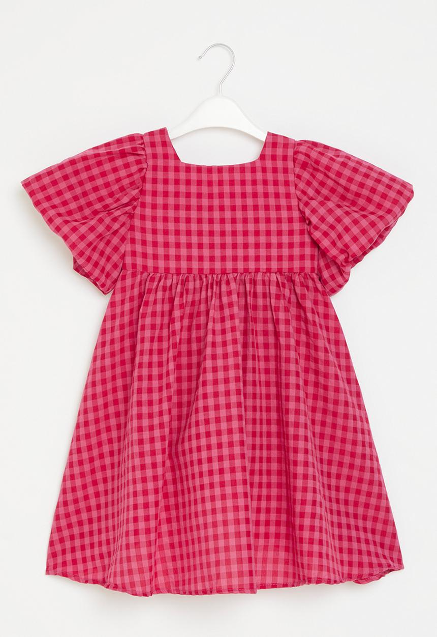 Pop Candy - Puff sleeve dress-dark pink