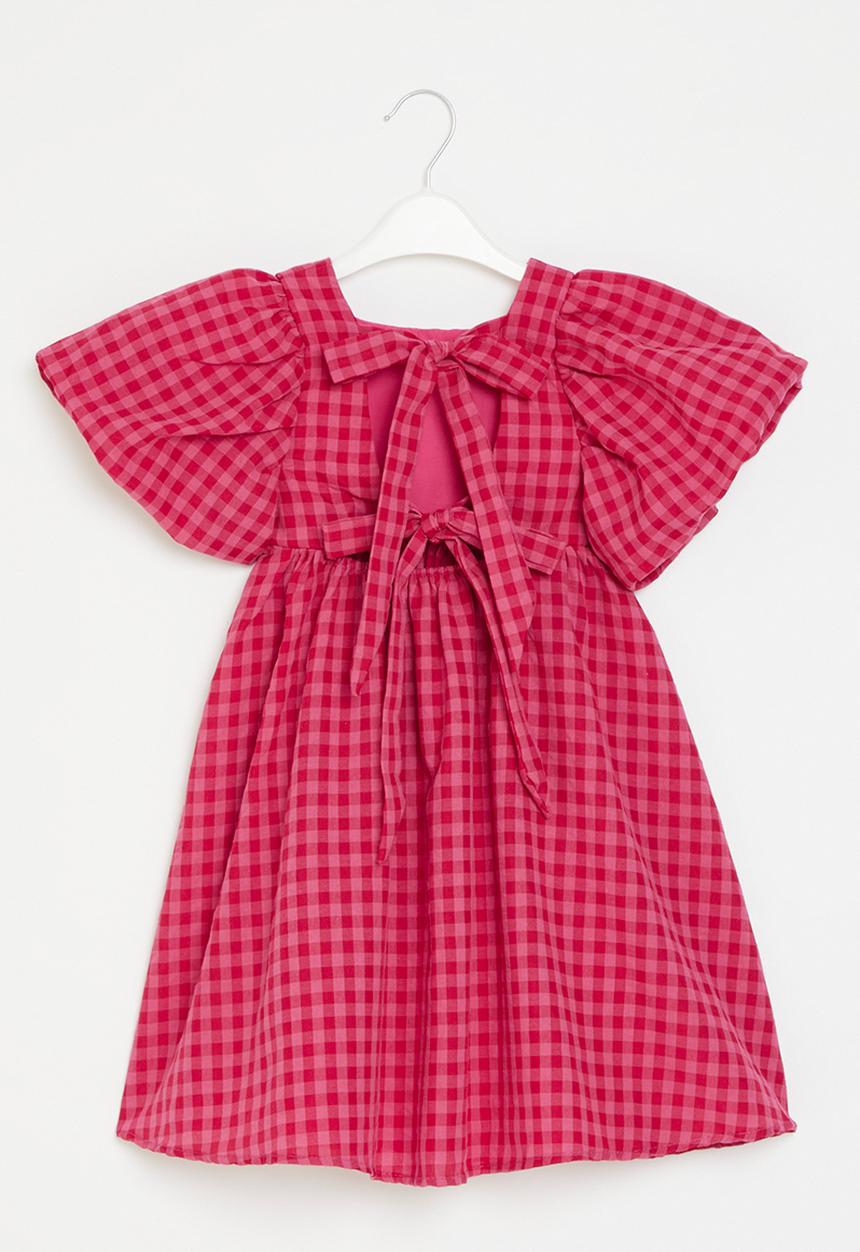 Pop Candy - Puff sleeve dress-dark pink