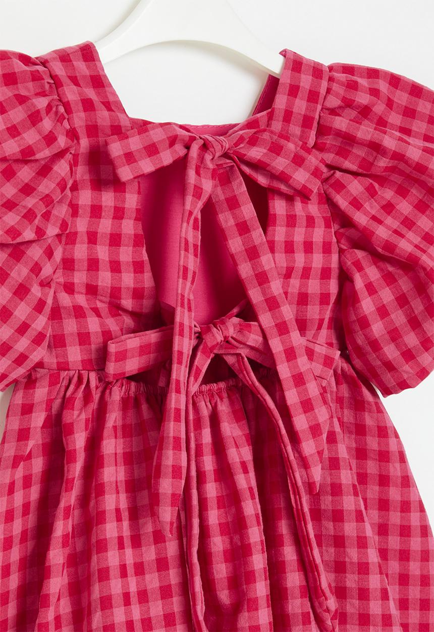 Pop Candy - Puff sleeve dress-dark pink