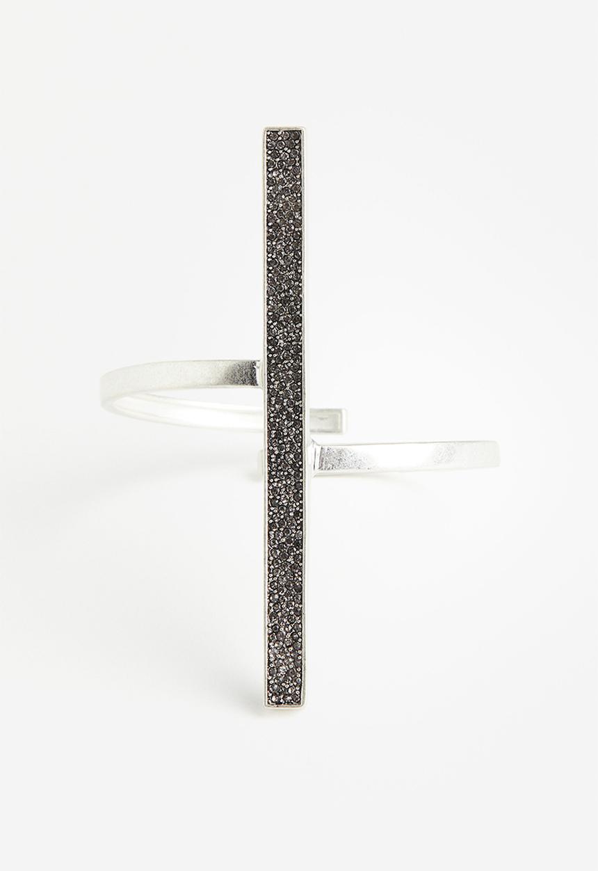 H&M - H&M Studio: Rhinestone-embellished arm cuff - silver-coloured 