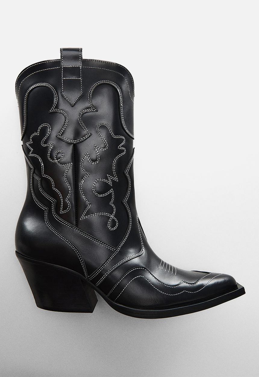 MANGO - Dolores western boot - black