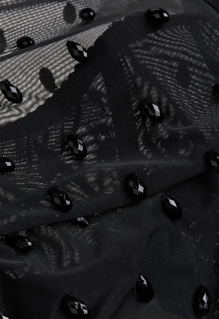 H&M - H&M STUDIO: Sheer beaded dress - black