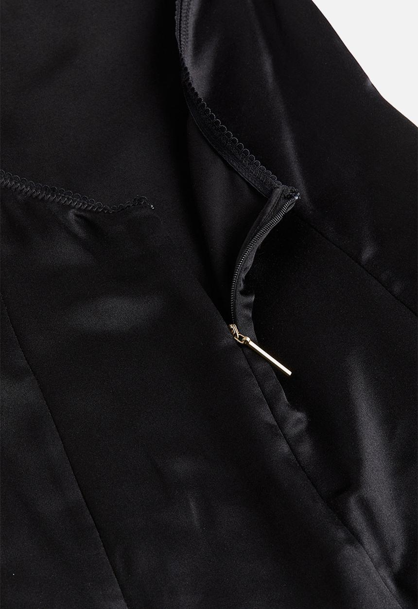 H&M - H&M STUDIO: Silk-blend halterneck dress - black