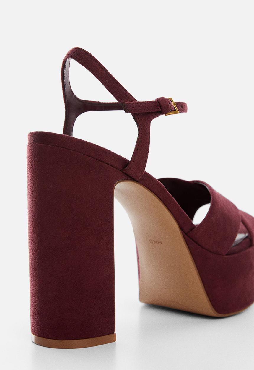 MANGO - Cru platform sandal - dark red