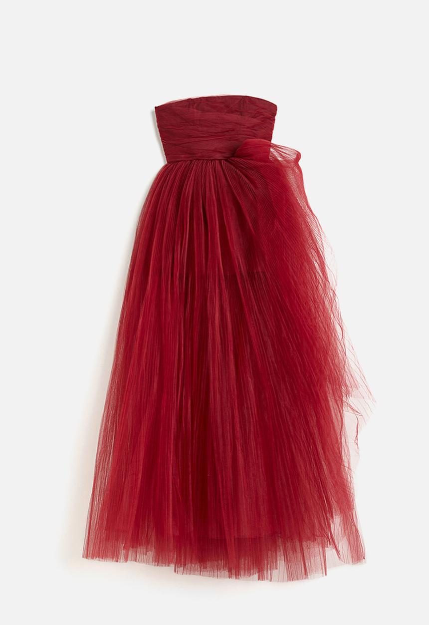 H&M - H&M Studio: Voluminous tulle dress - dark red