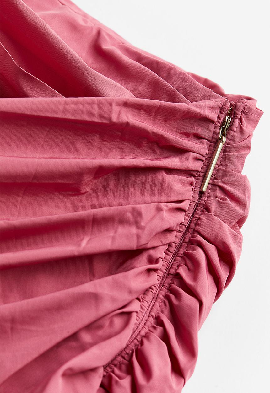 H&M - H&M STUDIO: Train-detail gathered mini skirt - pink
