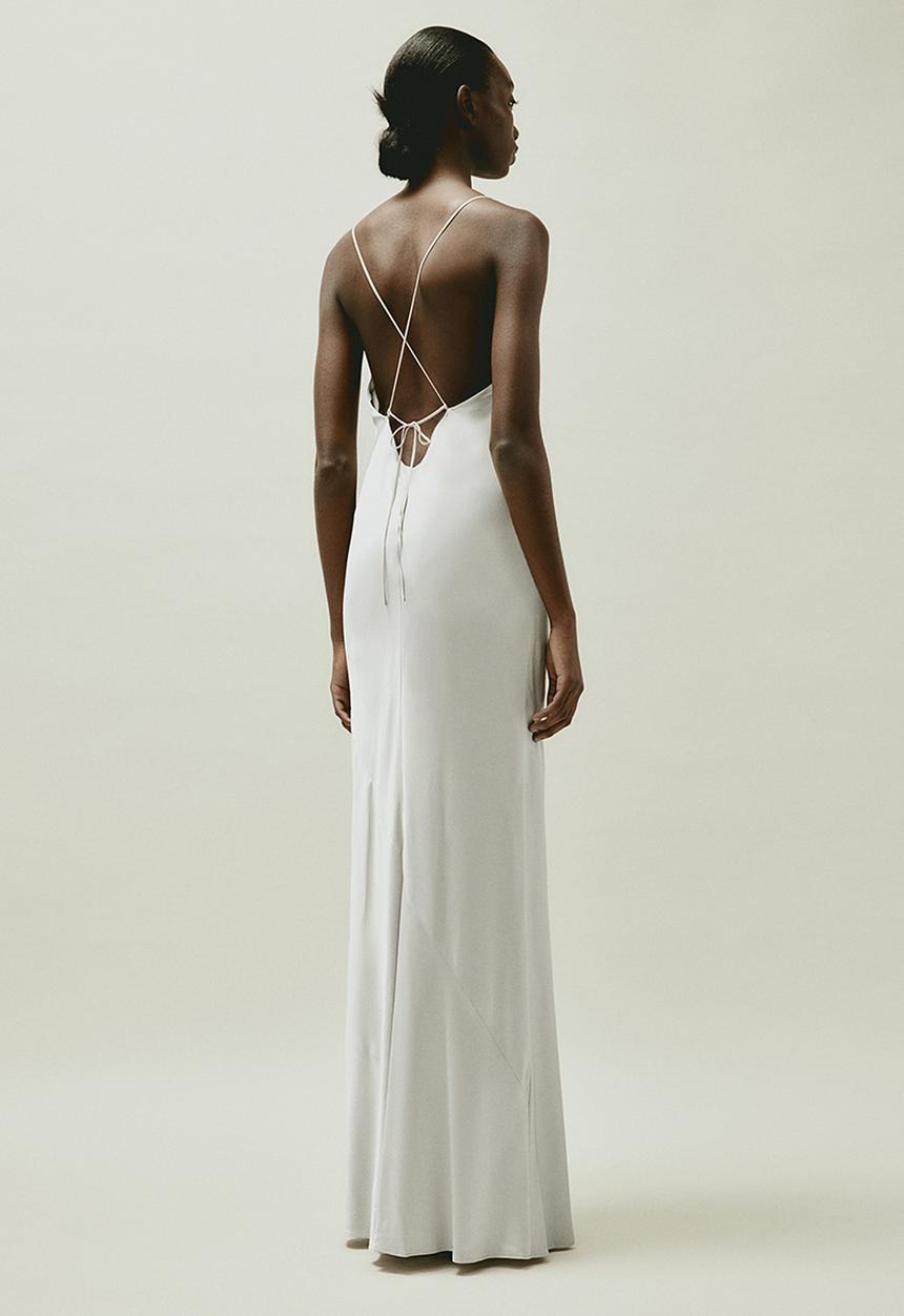 H&M - H&M Studio: Silk slip dress - light grey 