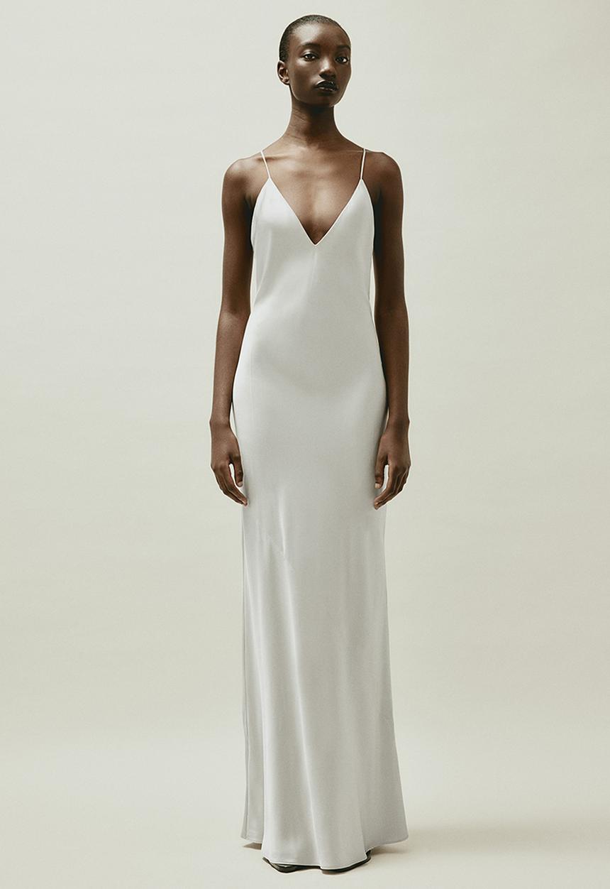 H&M - H&M Studio: Silk slip dress - light grey 