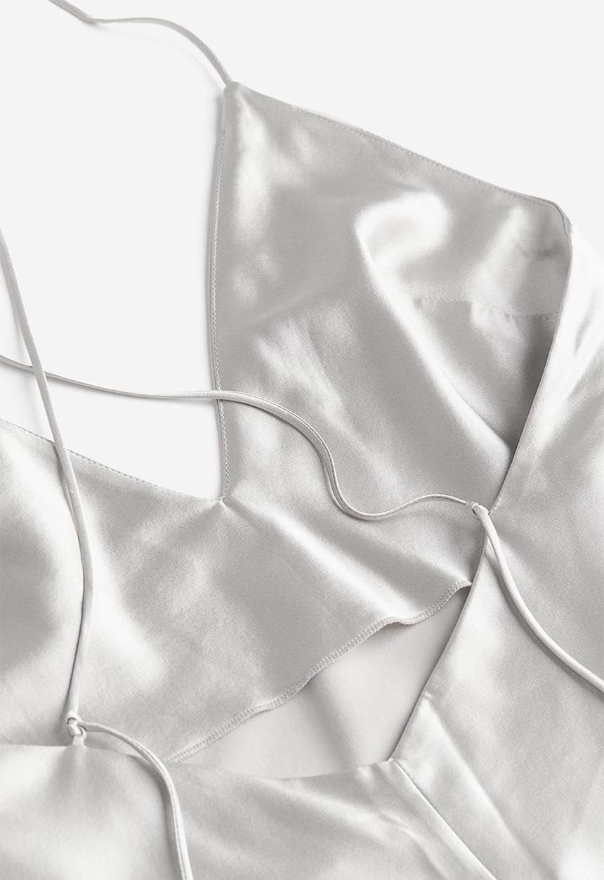 H&M - H&M Studio: Silk slip dress - light grey 