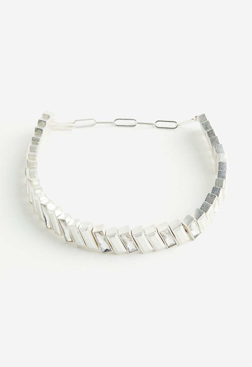 H&M - H&M Studio: Sparkling stone-embellished short necklace - silver