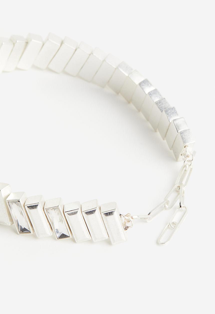H&M - H&M Studio: Sparkling stone-embellished short necklace - silver