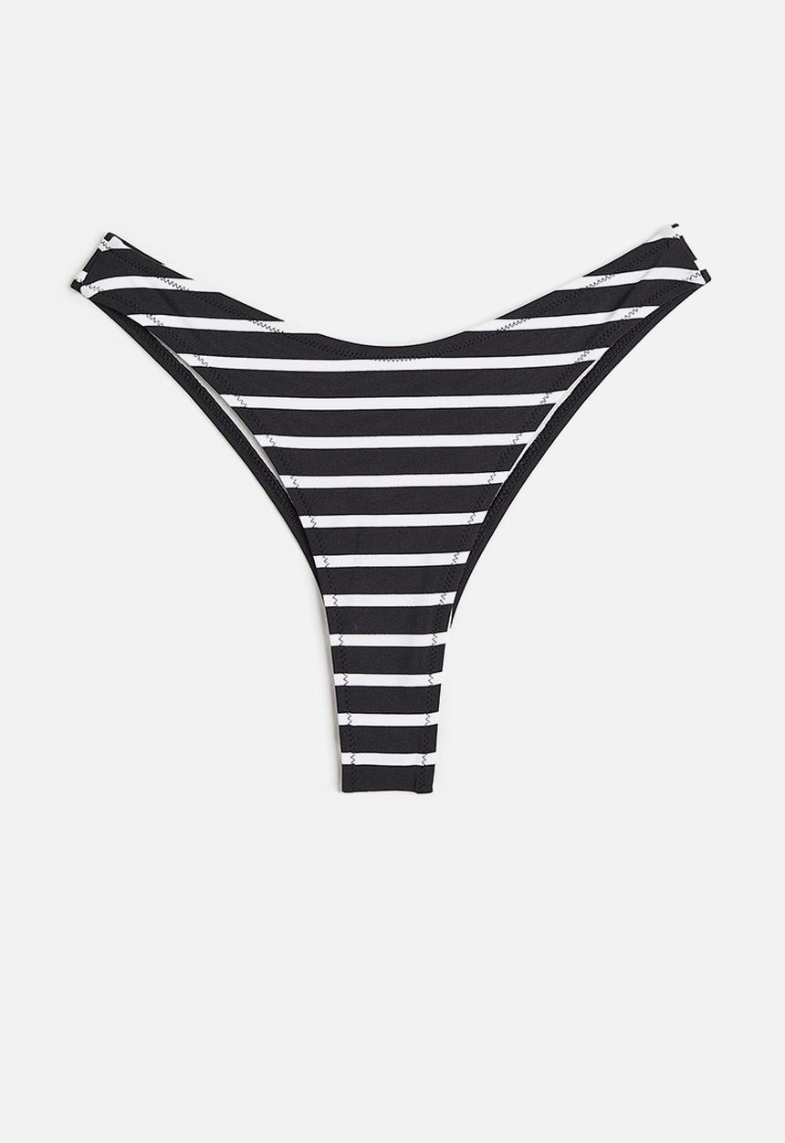 H&M - Brazilian bikini bottoms - black striped