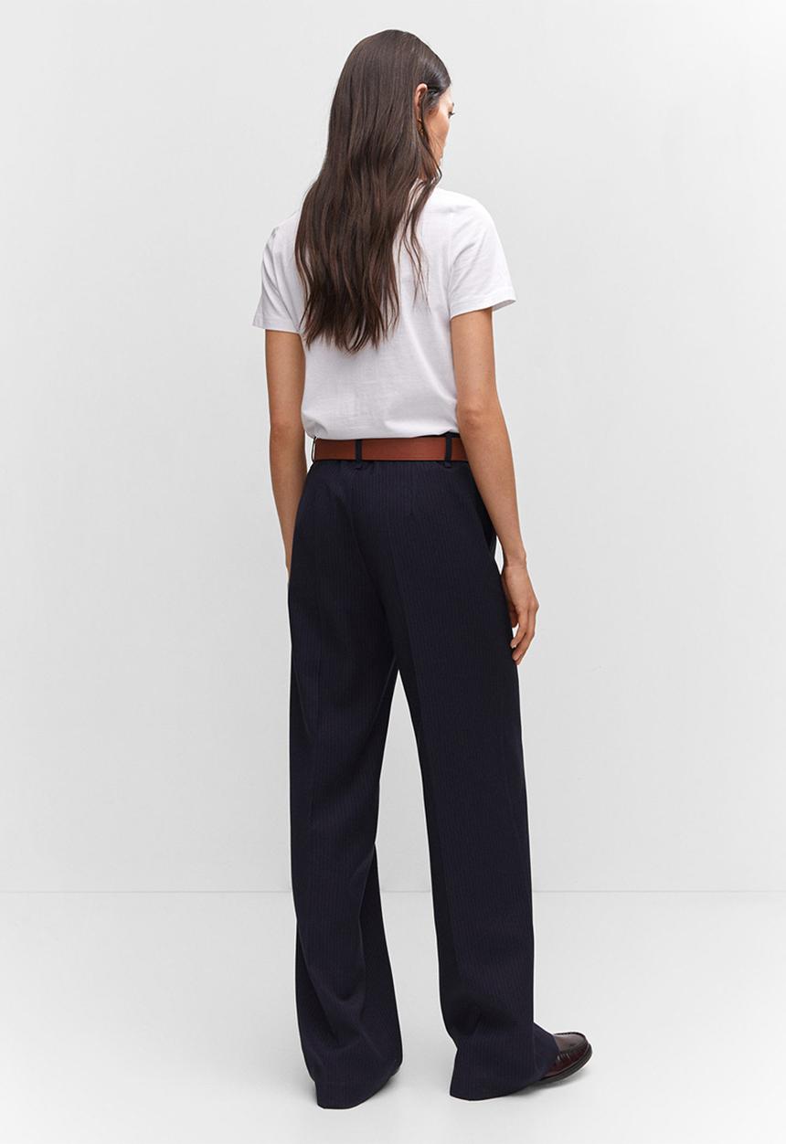 MANGO - Trousers maketa - navy