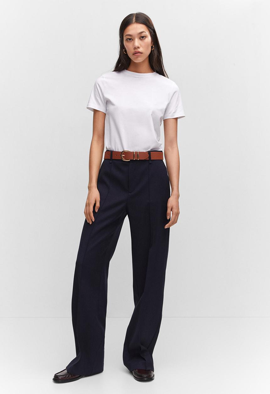 MANGO - Trousers maketa - navy