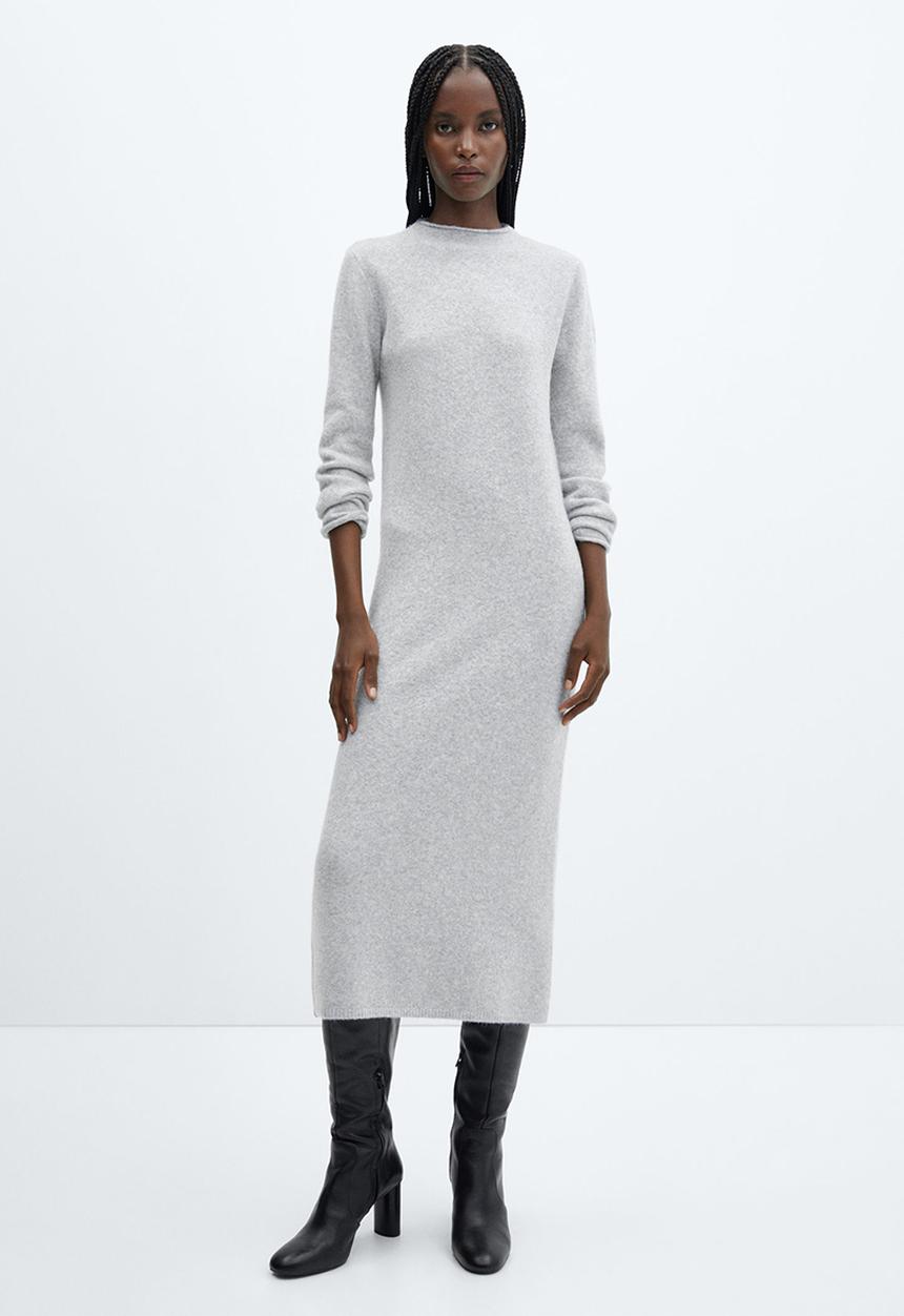 MANGO - Dress Seeds - Light Pastel Grey