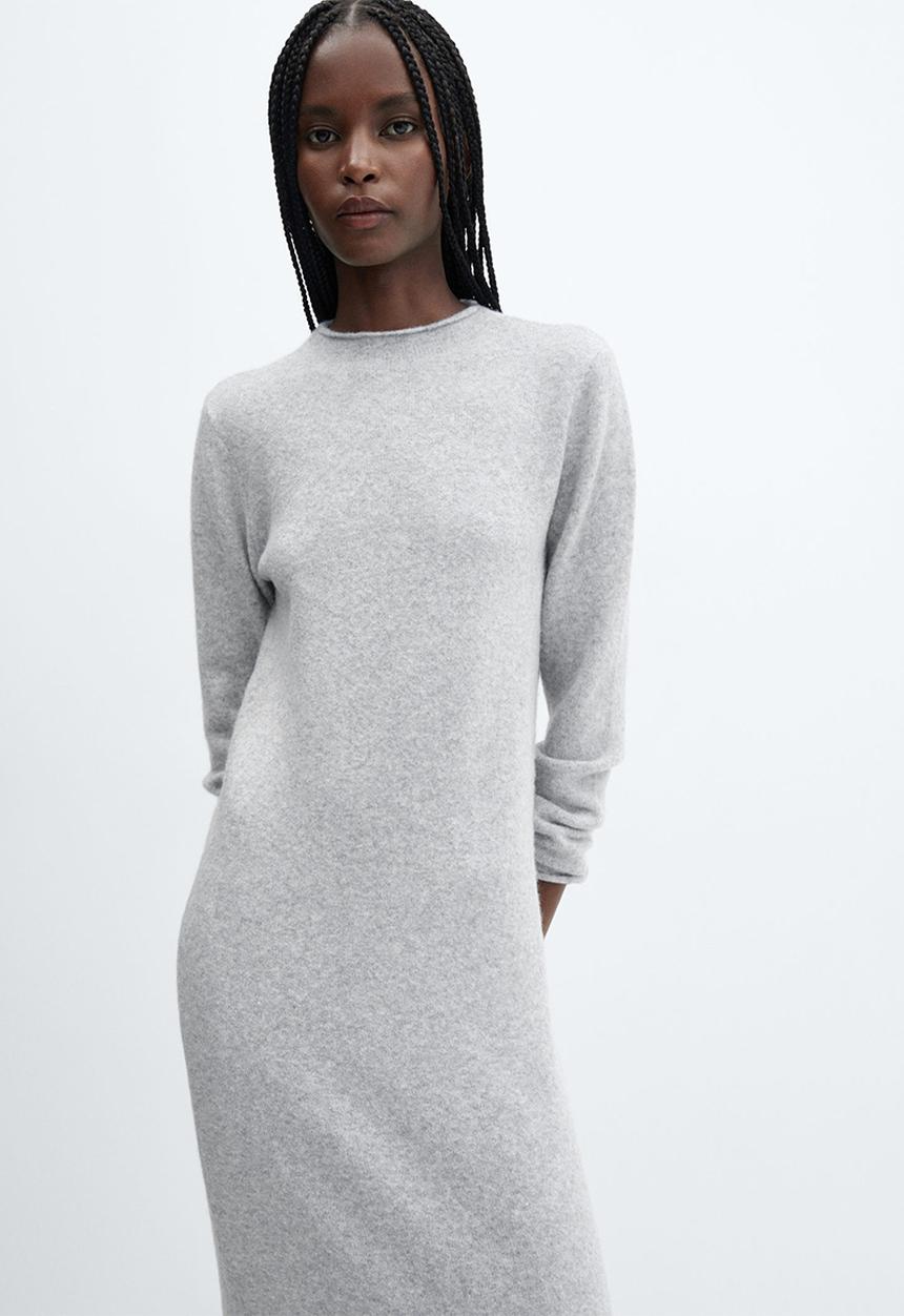 MANGO - Dress Seeds - Light Pastel Grey
