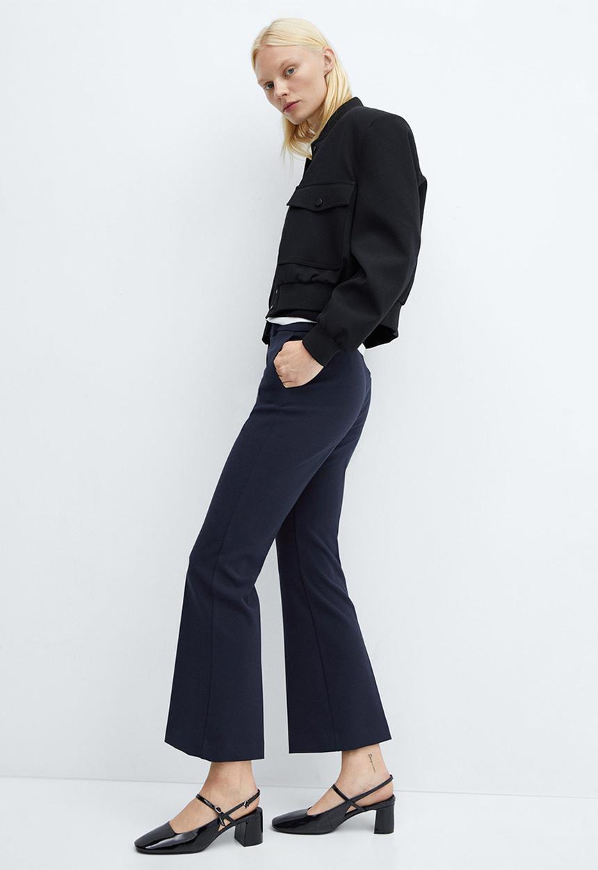 MANGO - Trousers flan - navy