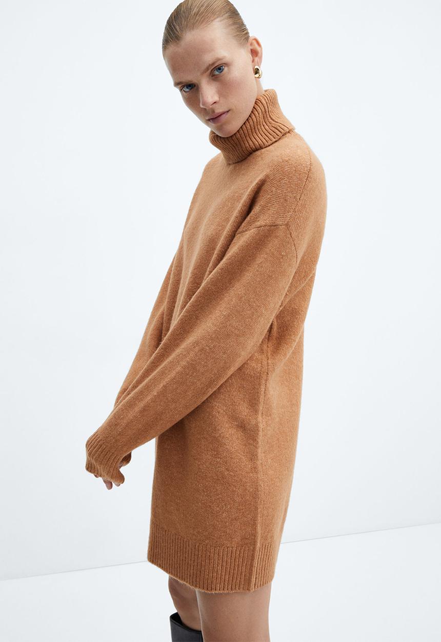 MANGO - Dress Taldora - Mid-Beige