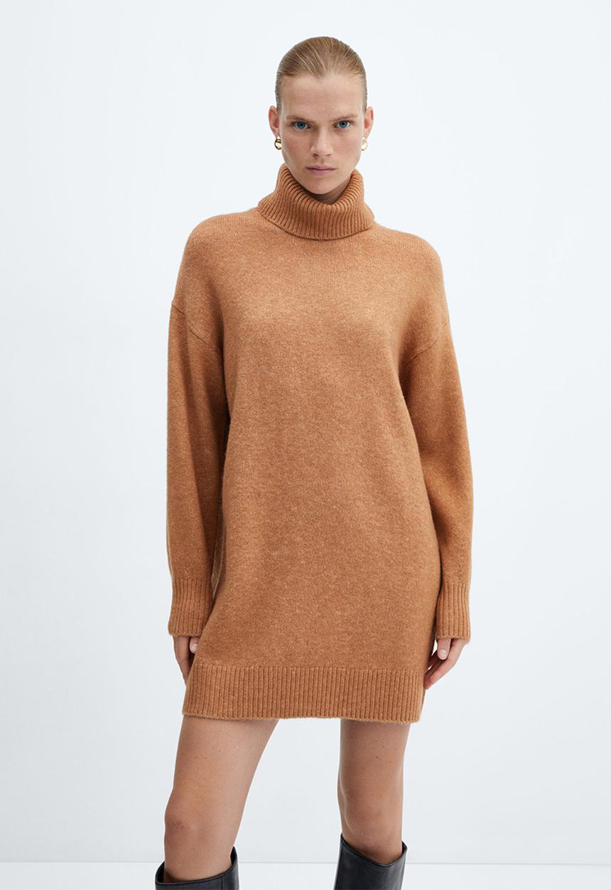 MANGO - Dress Taldora - Mid-Beige